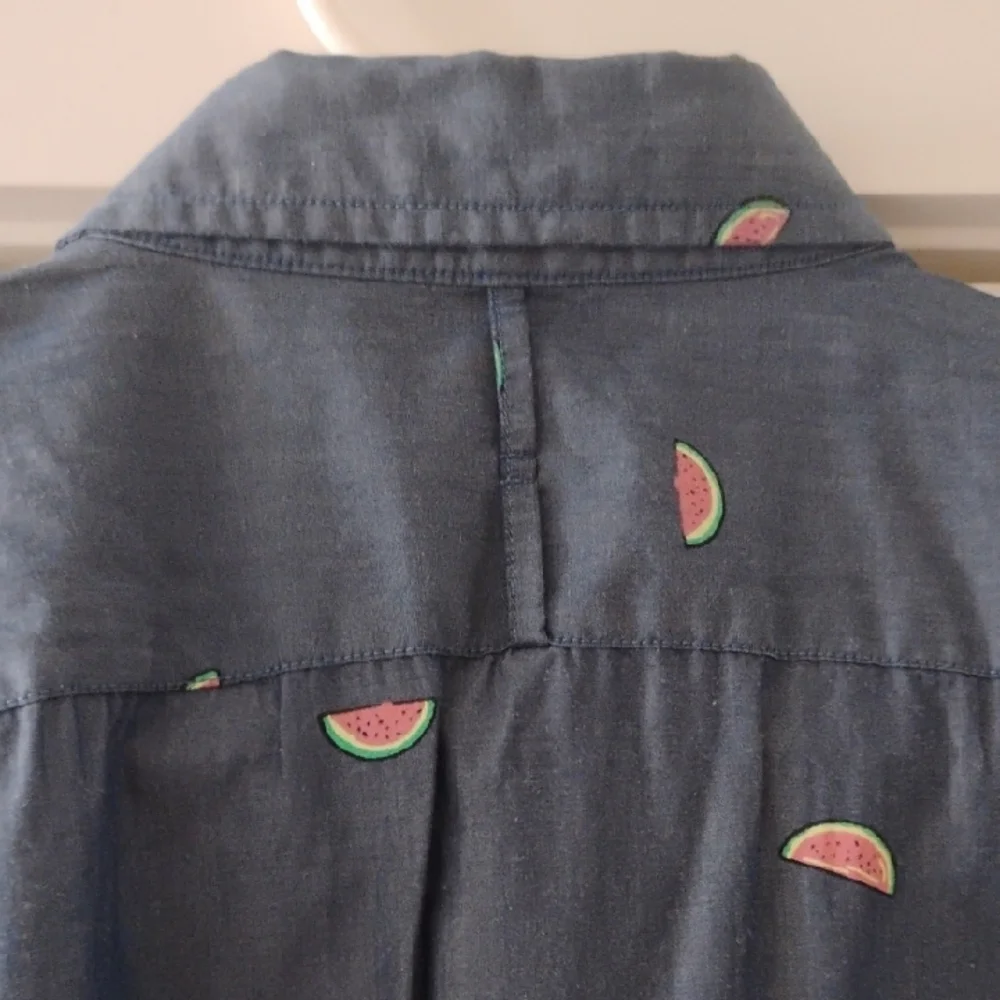Banana Republic Luxe Poplin Slim Fit Watermelon 🍉 Slice Summer Size M - Picture 5 of 5